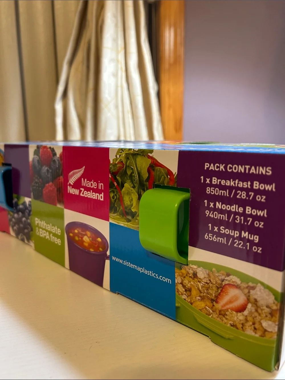 NEW Sistema To Go 3-Pack Breakfast, Soup & Noodle Containers - Green Purple Blue